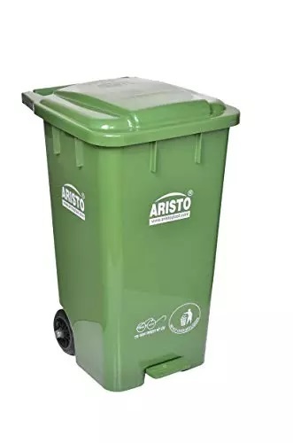 Green Plastic Pedal Dustbin - Application: Household