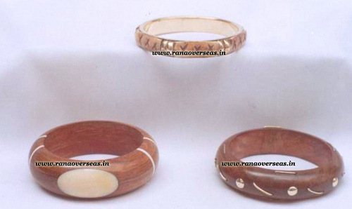 Wooden Bangles - Wooden, 2.2-3 Inches, Brown Color | Elegant Round Design for Party Use
