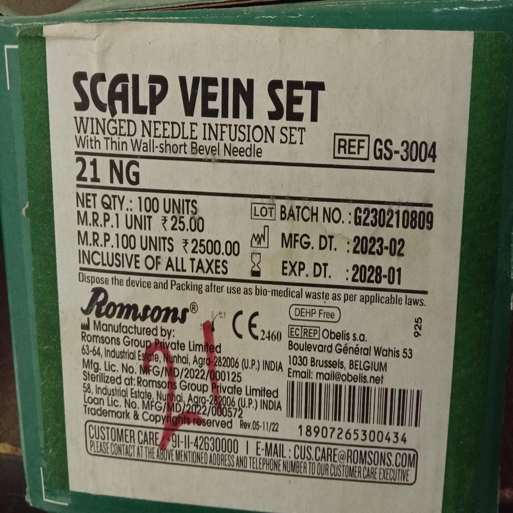 Vein Set Scalp 21 Ng - Color: Green