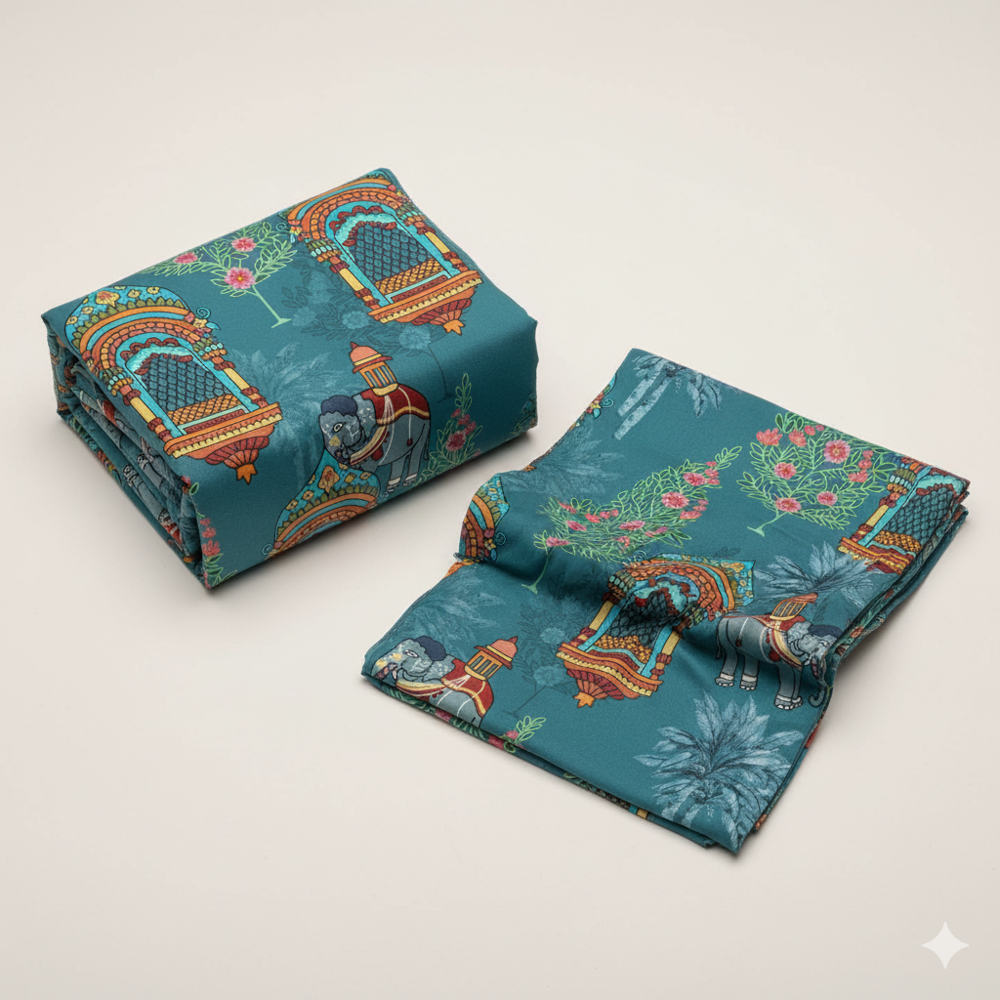 viscose Elephant Print  Fabric