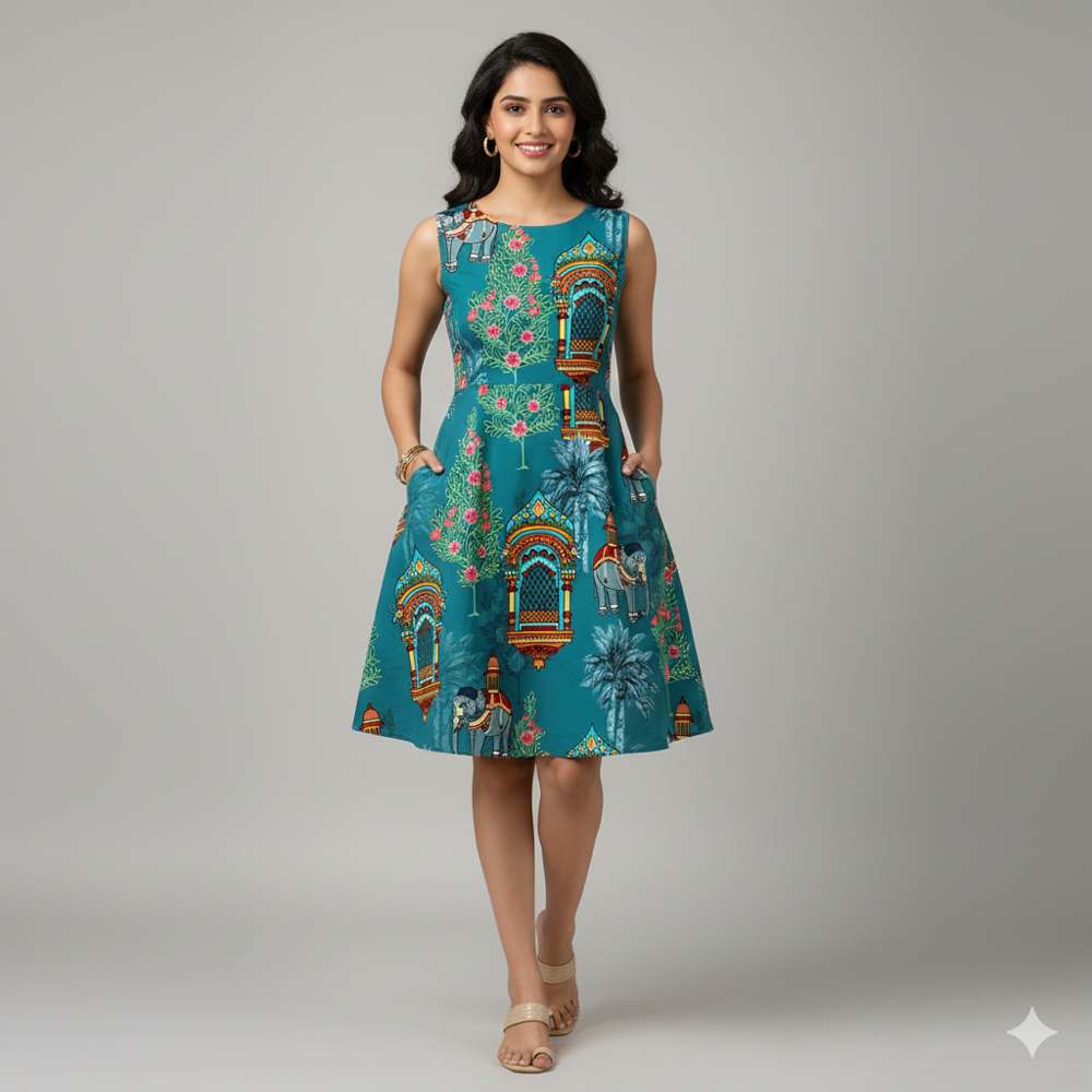  viscose Elephant Print  Fabric