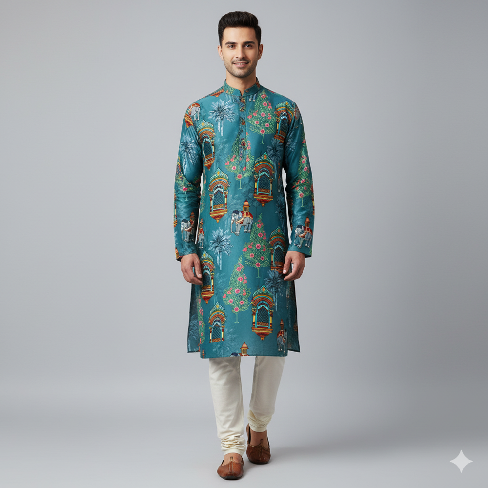  viscose Elephant Print  Fabric