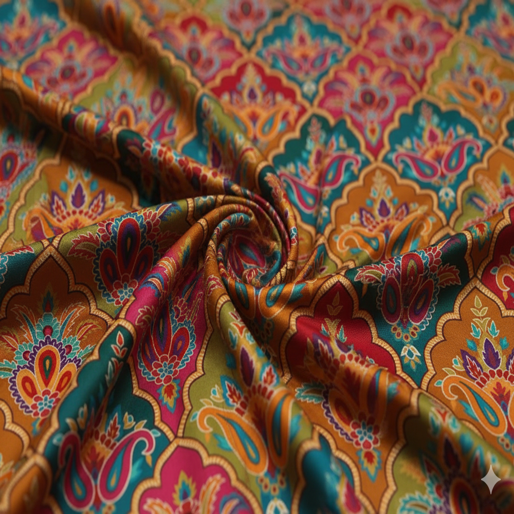 Kalamkari  Fabric, Multicolour, Digital Prints - Application: Garment Making