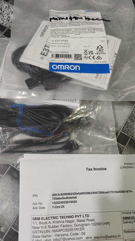 Omron Photoelectric Sensor, E3t-ft23