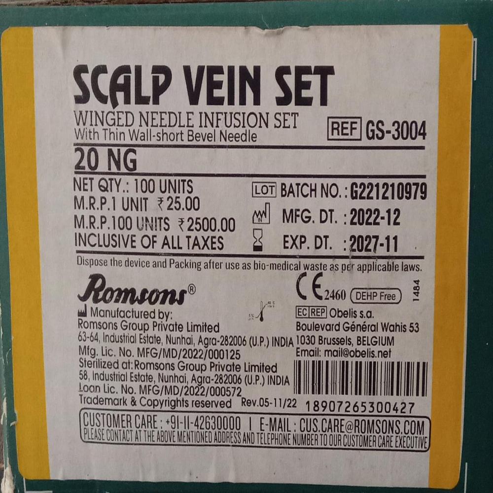 Scalp Vein Set 20 NG
