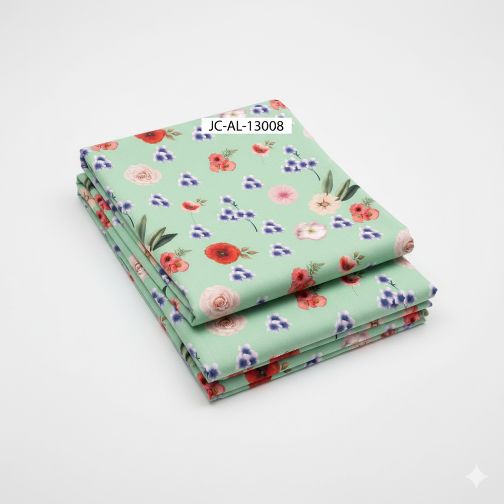 Watercolor Floral Digital Print Fabric - Application: Garment Making
