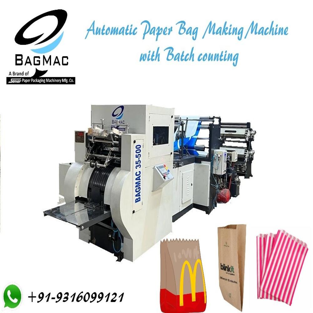 Heavy Duty Paper Bag Making Machine Model BAGMAC JUNIOR with and without Printing Attachment