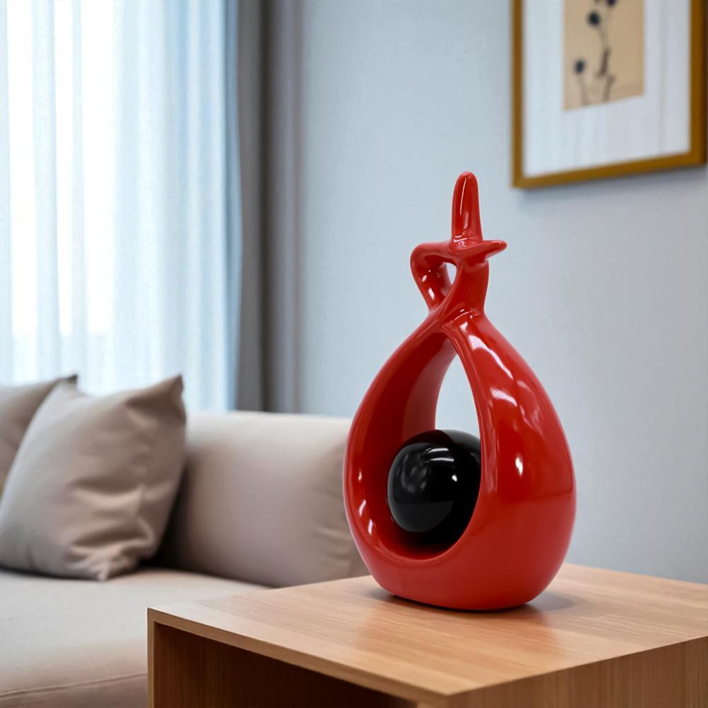 Ceramic Ring Ball - Color: Red