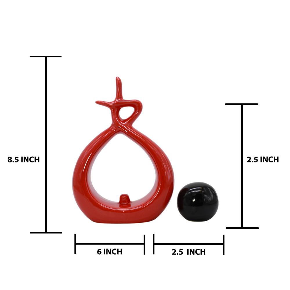 Ceramic Ring Ball - Color: Red