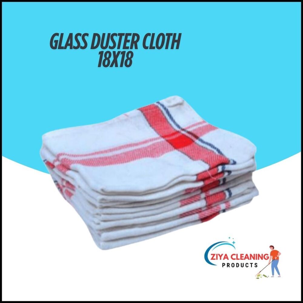 18X18 Inch Glass Duster Cloth - Color: White