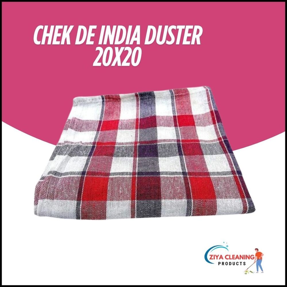 20X20 Inch Chek De India Duster - Color: Red