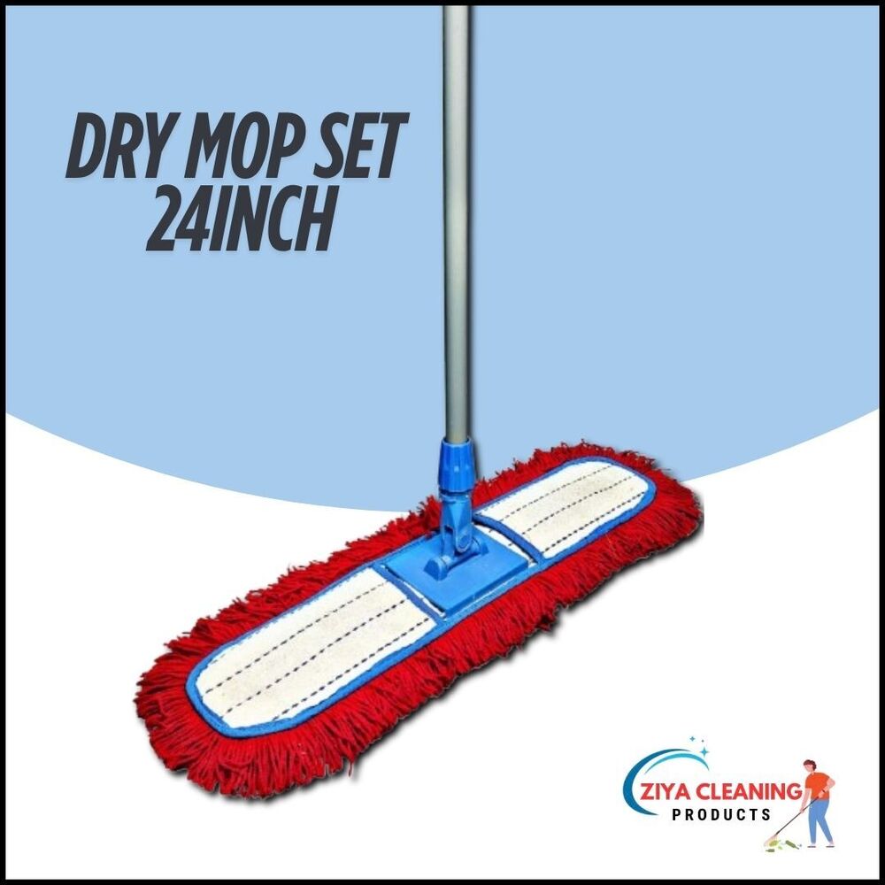 24 Inch Dry Mop Set - Color: Red