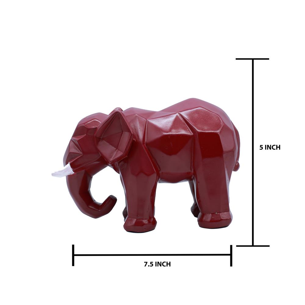 Standing Geomatric Elephant Red