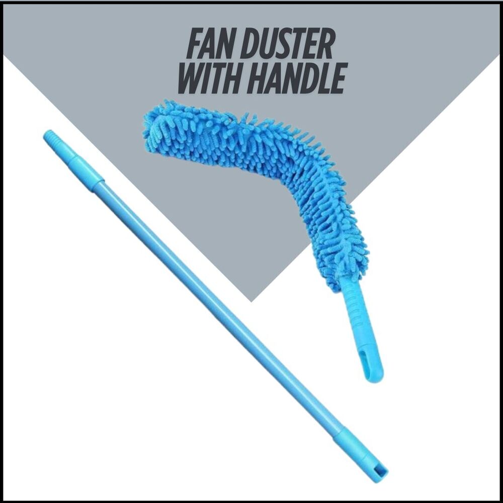 Fan Duster With Handle - Color: Blue