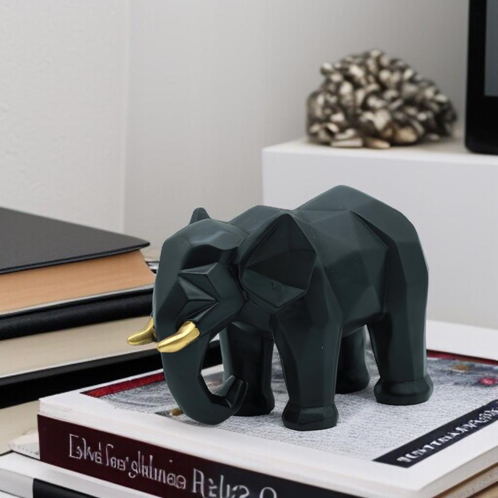  STANDING  GEOMATRIC  ELEPHANT BLACK