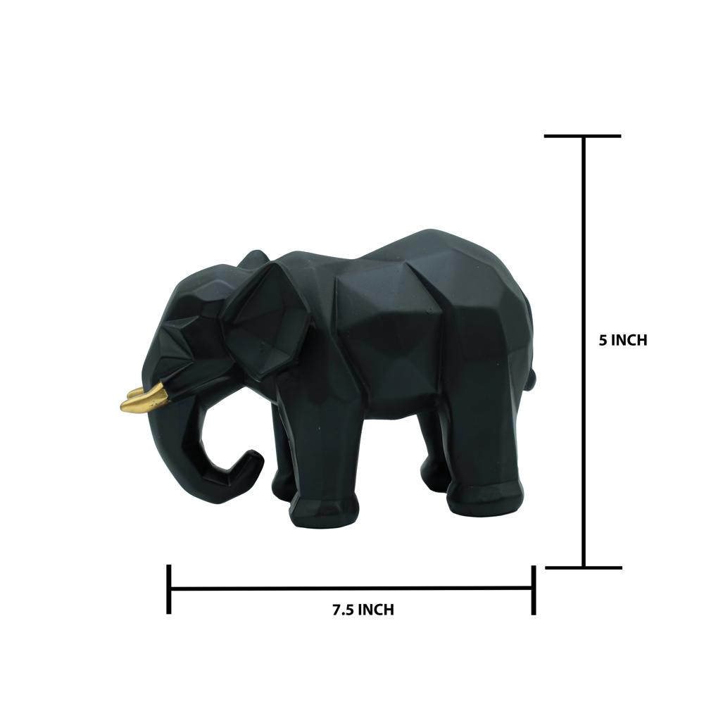 STANDING  GEOMATRIC  ELEPHANT BLACK
