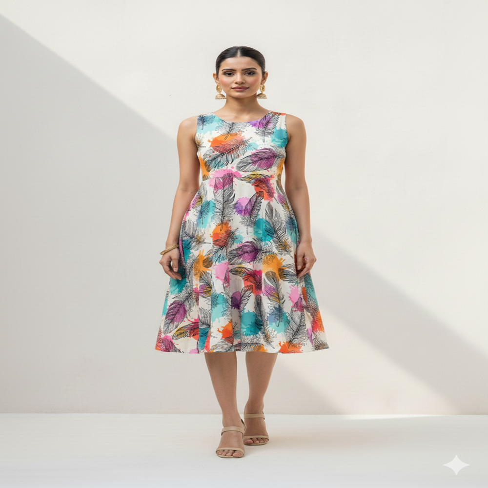  Feature PRINT  FABRIC , white 