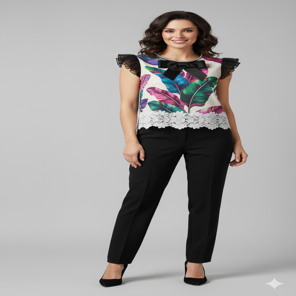  Feature PRINT  FABRIC , white 