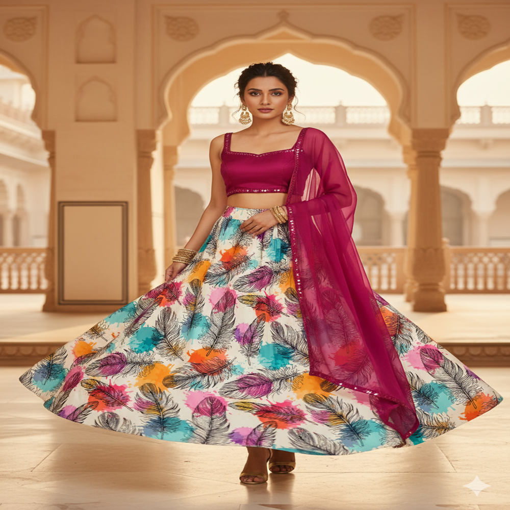  Feature PRINT  FABRIC , white 