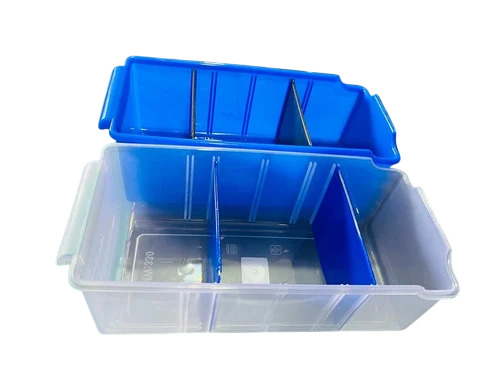 Pharmacy Medicine Plastic Box - Color: Blue And Transparent