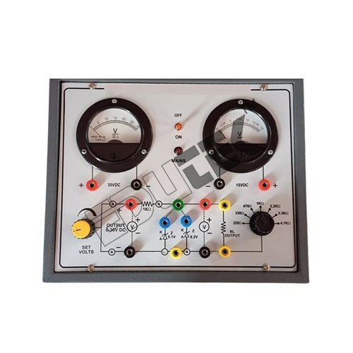 VOLTAGE STABILIZATION CHARACTERISTICS OF ZENER DIODE WITH BAKELITE PANEL & ROUND METERS