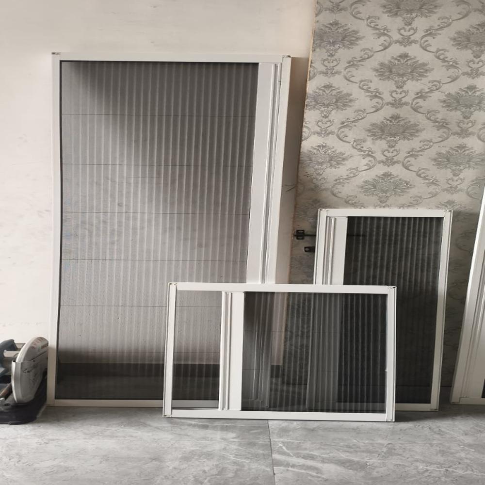 Pleated Mosquito Net For Door And Balcony - Frame Material: Aluminium