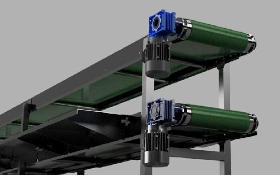 Double Decker Belt Conveyor - Color: Green