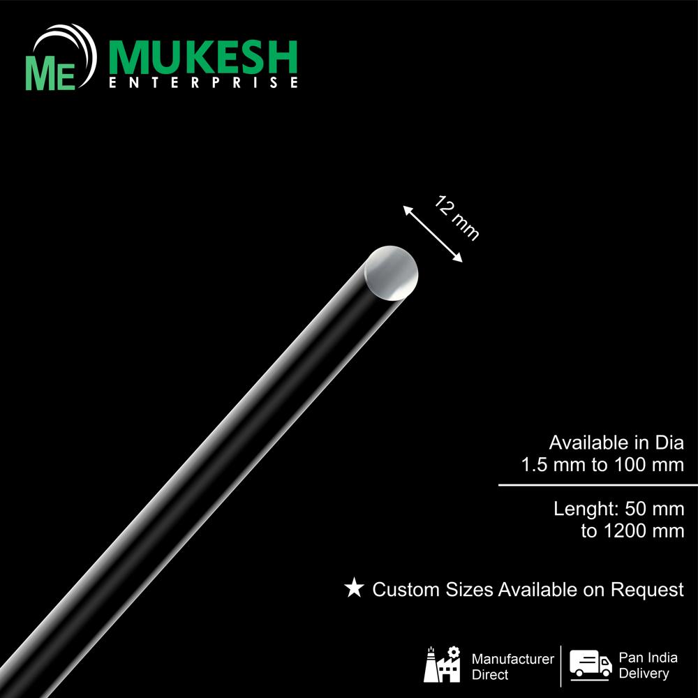  Acrylic Round Rod 12 mm (0.5 inch) Solid High Clarity PMMA Bar