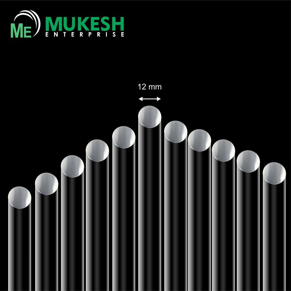 CrystalLite 12 mm (0.5 inch) Solid Acrylic Round Rod High Clarity PMMA Bar