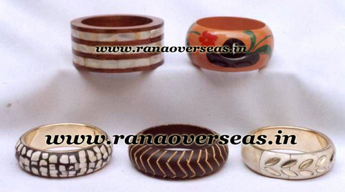 Brown Bangles In Various Designs.