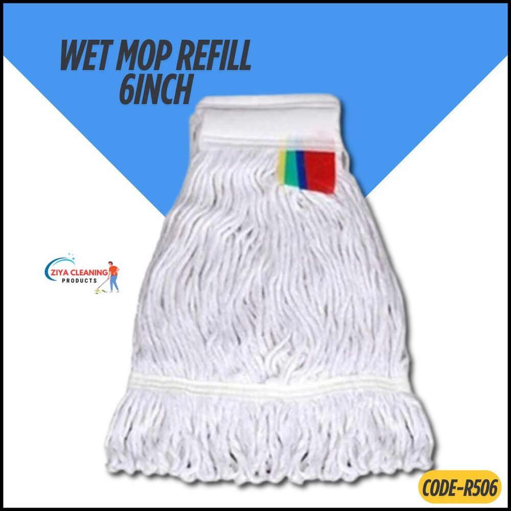 01_6 Inch Wet Mop Refill - Color: White