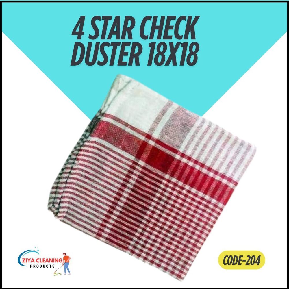 18X18 Inch 4 Star Check Duster - Color: Red