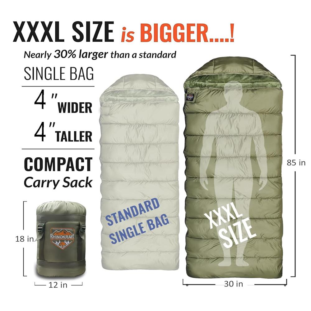 RhinoKraft Indian Army Sleeping Bag for Adventure | Camping, Trekking and Outdoor Activity