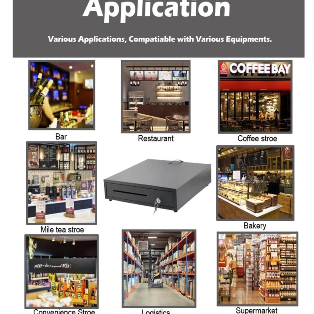 White Tech  Pos Cash Drawer for Point of Sale (POS) Shop counter Office mall 13 Compartment for Shop Stainless Steel Material Cash Box 5 Note 8 Coin Metal