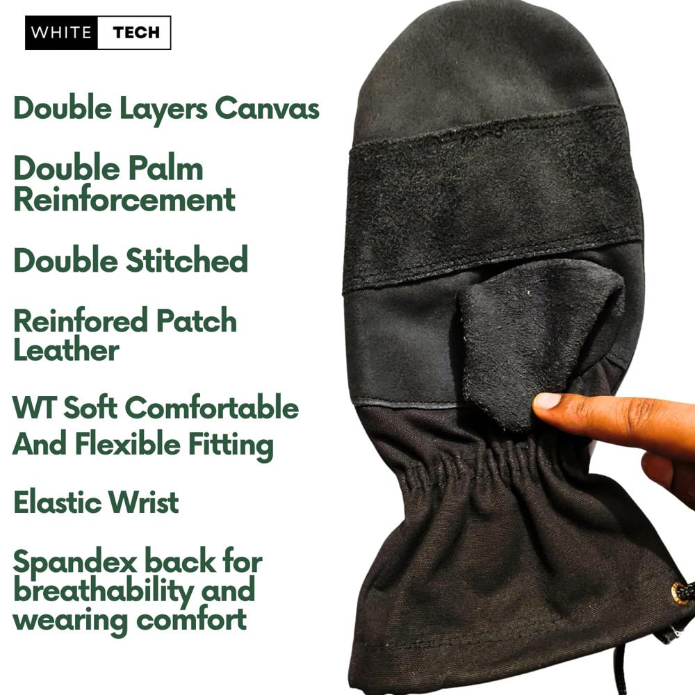 Premium Rappelling Mitten Gloves For Rappelling - Color: Black