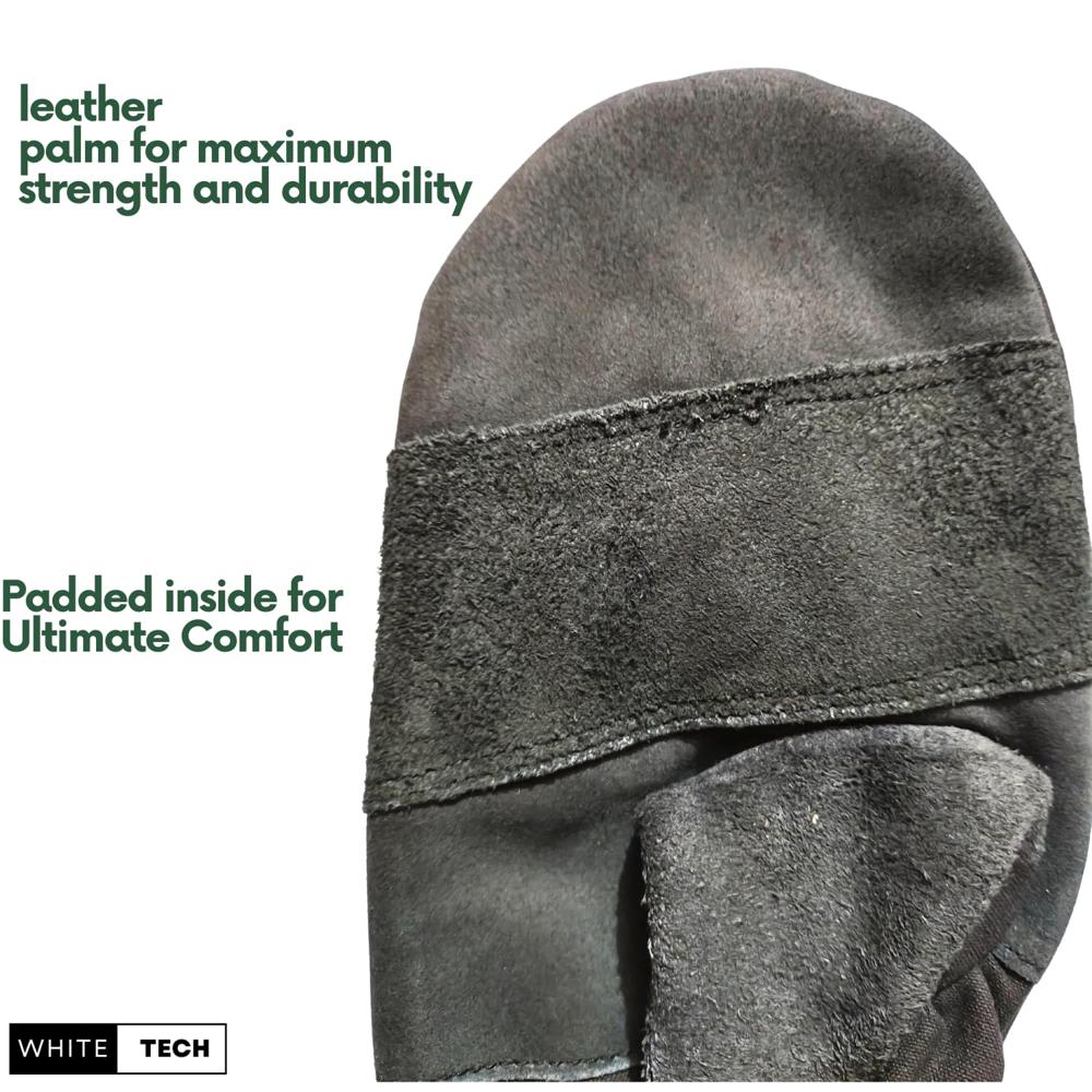 Premium Rappelling Mitten Gloves For Rappelling - Color: Black