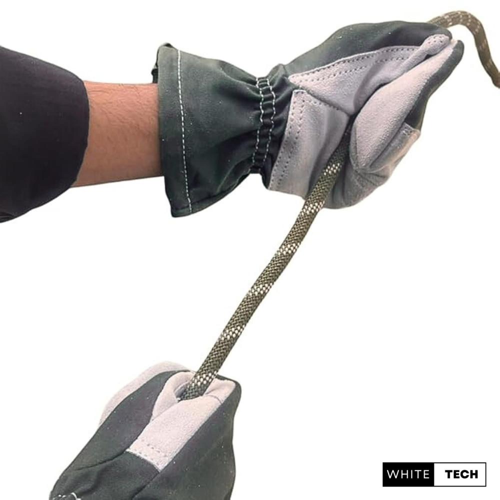 White Tech  Rappelling Mitten and Gloves, Perfect for Zip line & Other Climbing Activities 