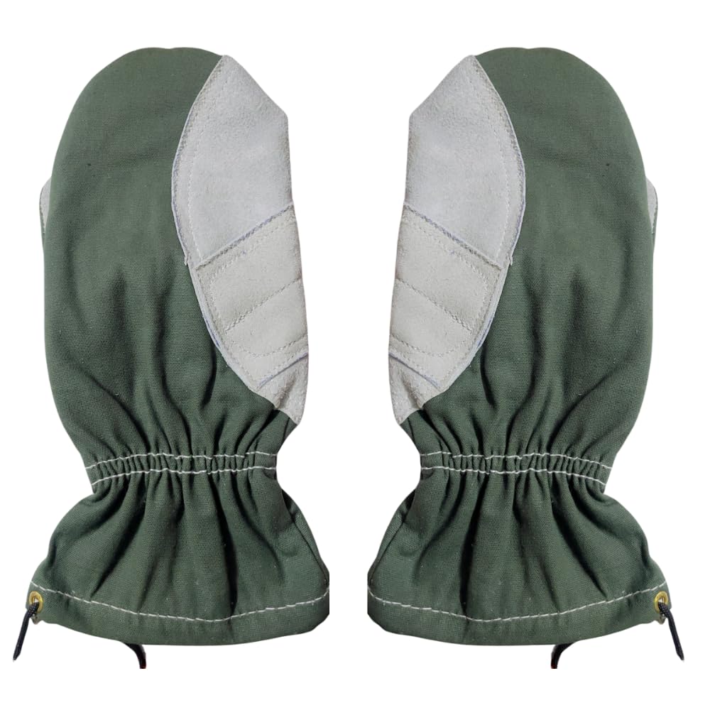 Slithering Rappelling Mitten Gloves For Zip Line - Fabric Type: Leather