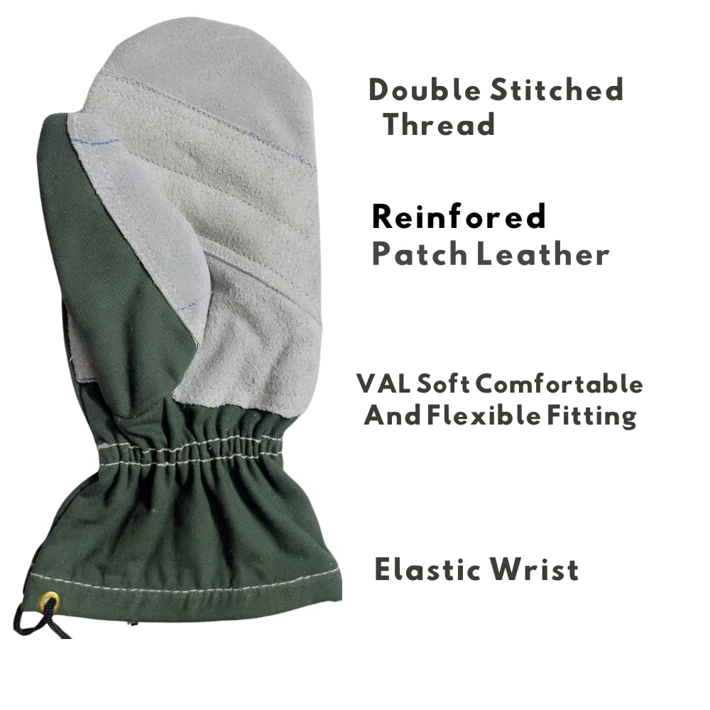 White Tech Anti-Slip Slithering Rappelling Mitten Gloves Perfect for Zip Line, Climbing,Mountain Climbing Activities (