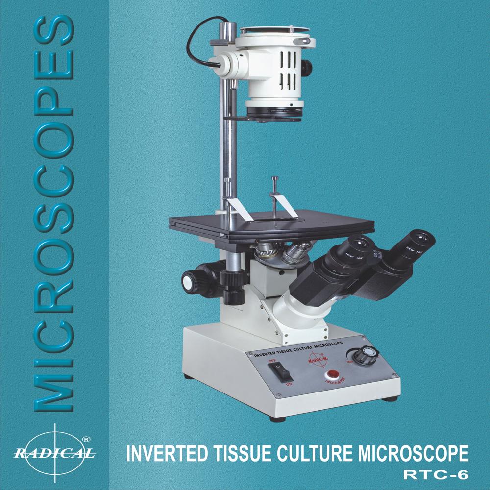 Inverted Tissue Culture Microscope - Metal Body, Oversize Stage 180x150mm, 45-degree Binocular Head, Koehler Illumination | Achromatic Objectives 5x, 10x, Lwd-20x, Lwd-40xsl
