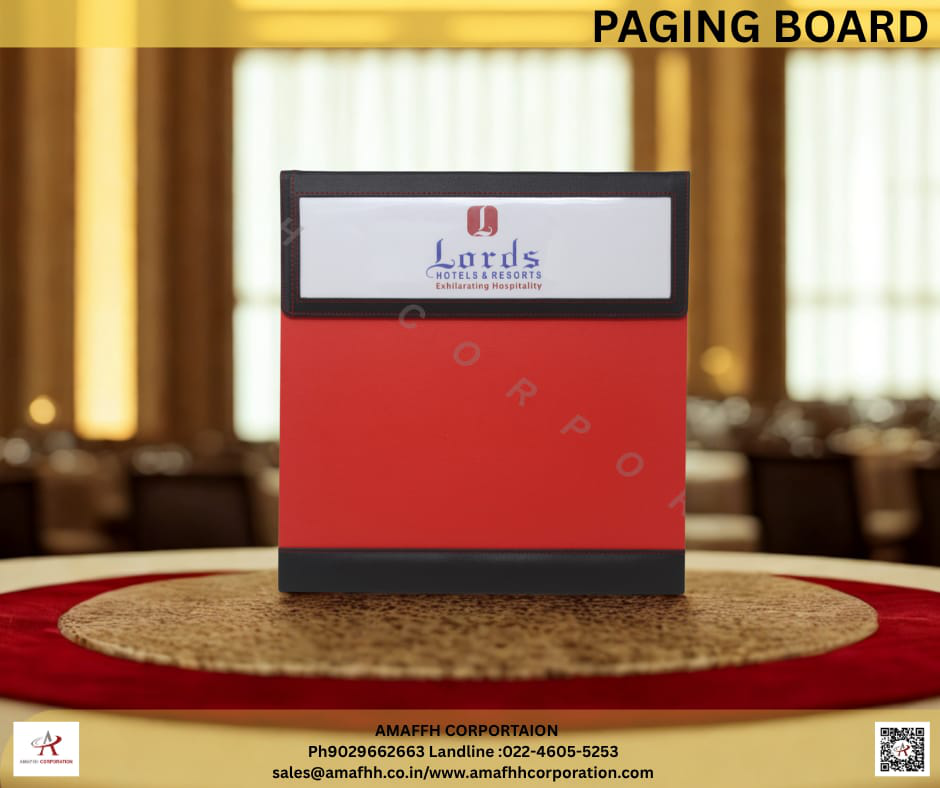 Leatherette Paging  Board - Color: Red And Black