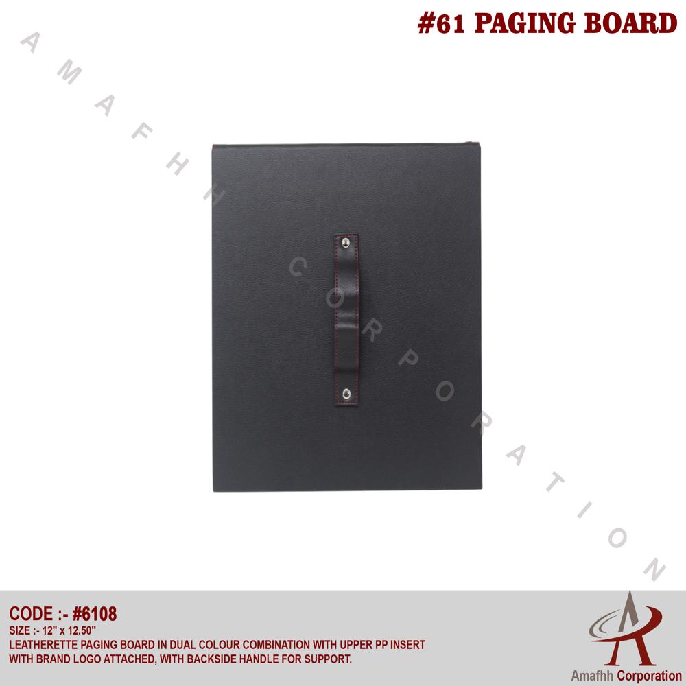 Leatherette Paging Board - Color: Red And Black