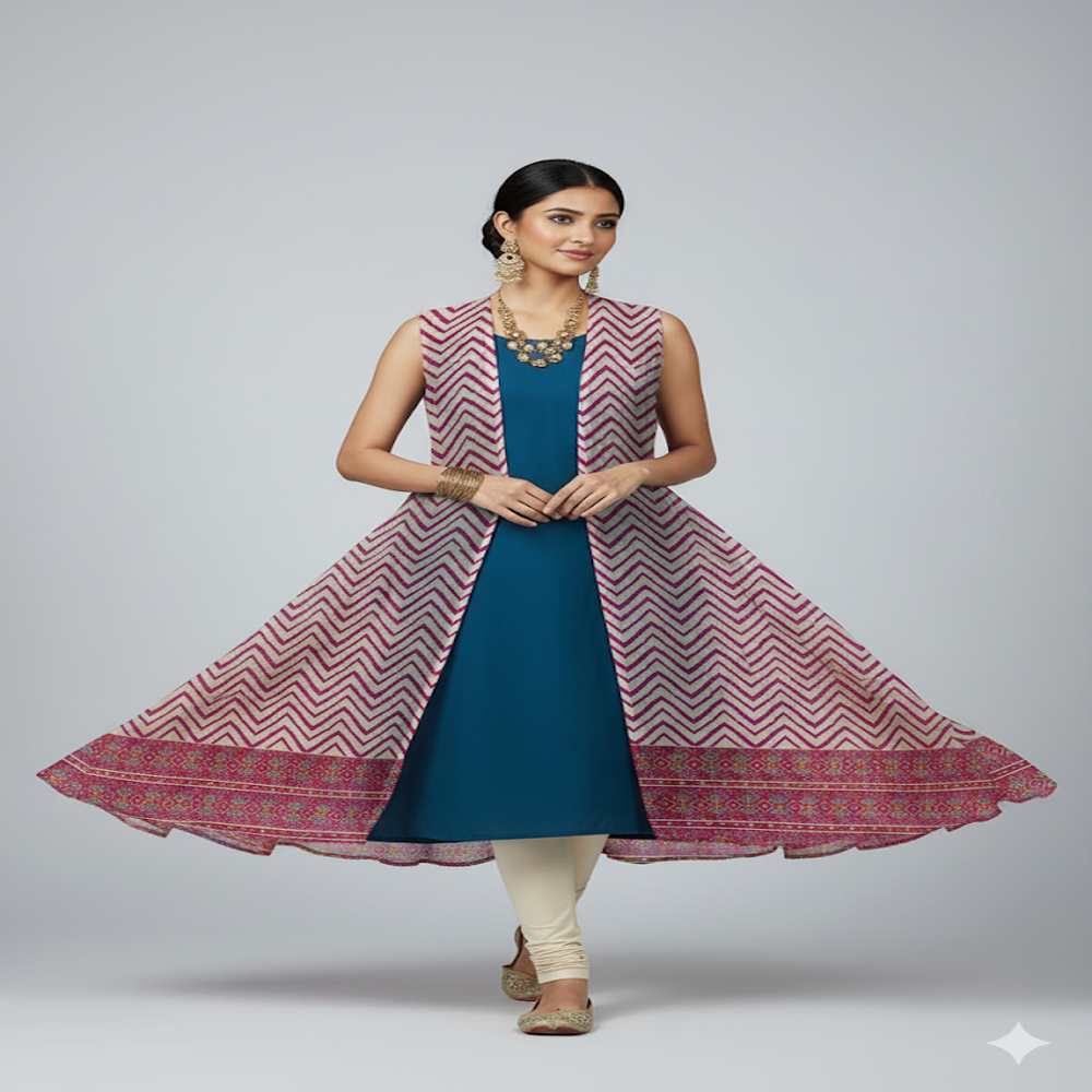 red and white Zigzag Print Fabric