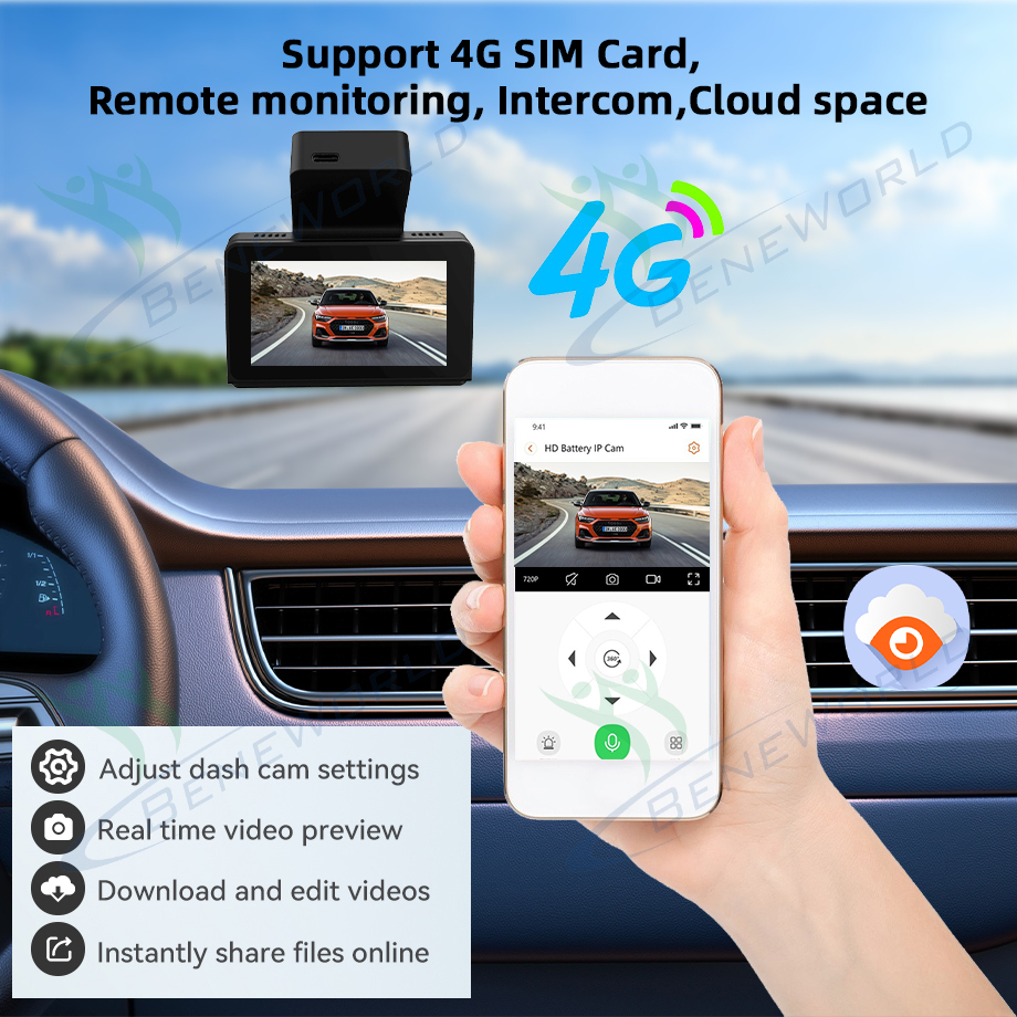 BW-D348 3 Inch 4G 4K Mini Dash Cam