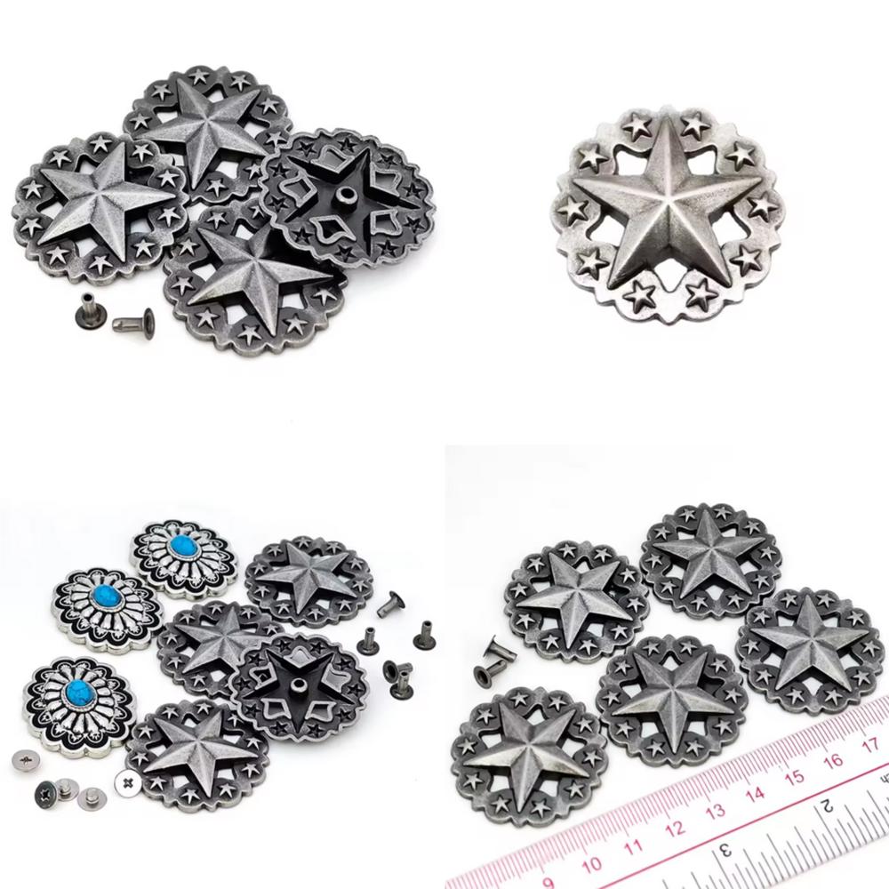 Metal Large Star Rivet Vintage Decorative Star for Crafts