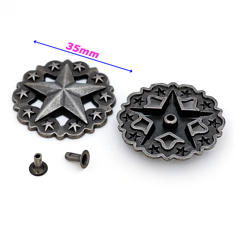 Metal Large Star Rivet Vintage Decorative Star for Crafts