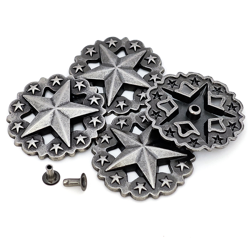 Metal Large Star Rivet Vintage Decorative Star for Crafts