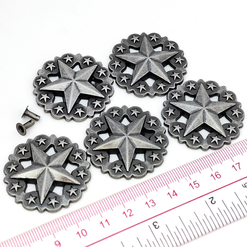 Metal Large Star Rivet Vintage Decorative Star for Crafts
