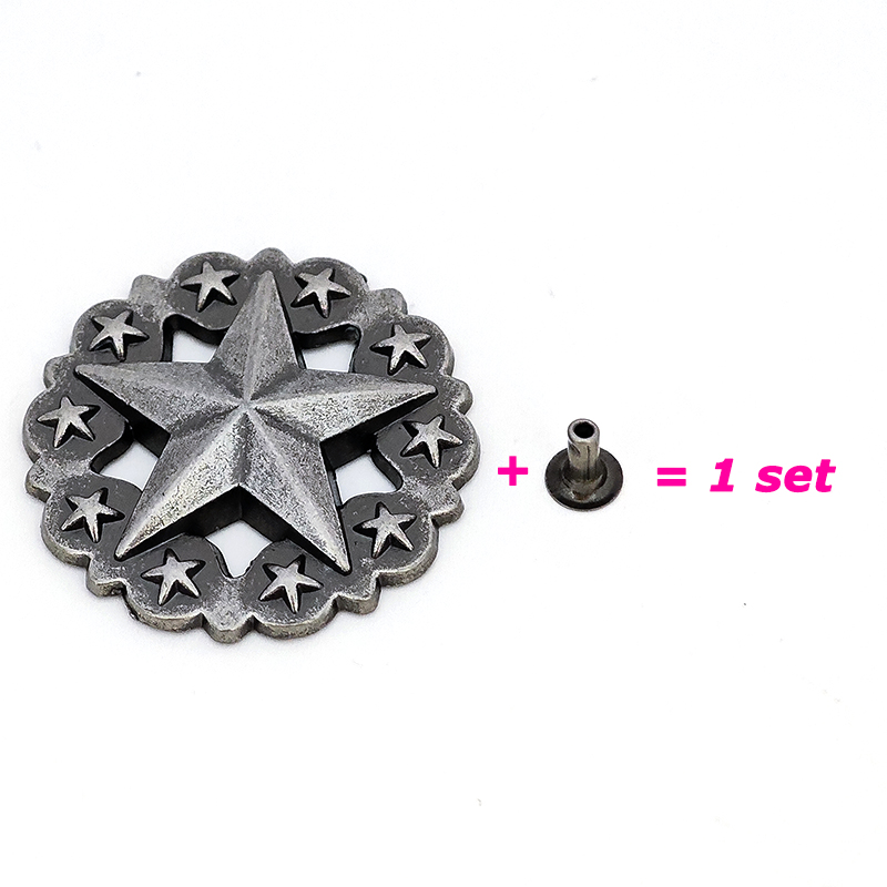 Metal Large Star Rivet Vintage Decorative Star for Crafts