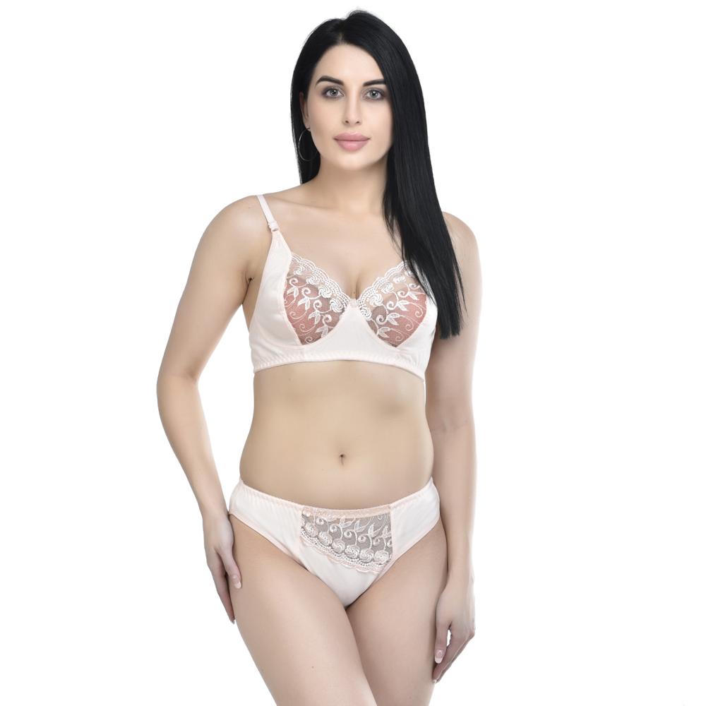 Ladies Cotton Lace Bra Panty Set